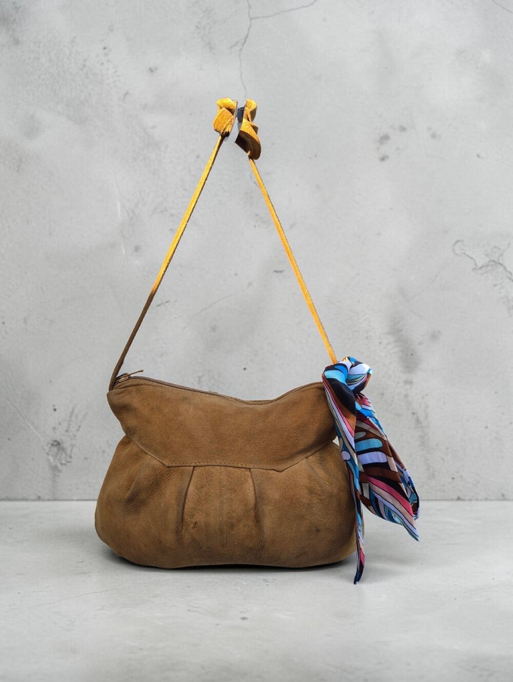 Vintage Suede Crossbody Bag